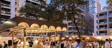 Outdoor banquet area