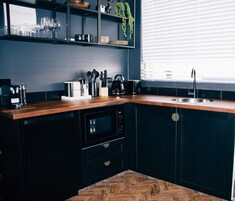 Deluxe Apartment | Private kitchen | Mini-fridge, microwave, oven, espresso maker
