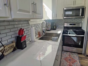 Fridge, microwave, coffee/tea maker, toaster - Family-friendly stand alone apartment in a peaceful Suburb . (Burleson)