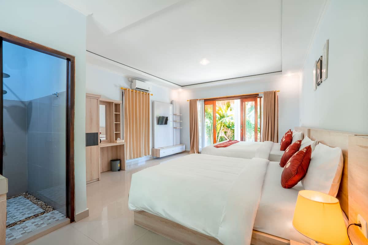 Casa de campo família, 2 camas de casal, para não fumantes, vista para o mar | 1 quarto, Wi-Fi de cortesia, roupa de cama