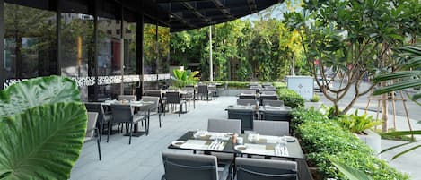 Outdoor banquet area