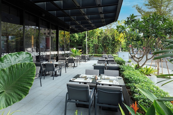 Outdoor banquet area