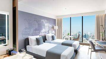 Executive-værelse - 2 enkeltsenge | Dundyner, minibar, skrivebord, lydisolering