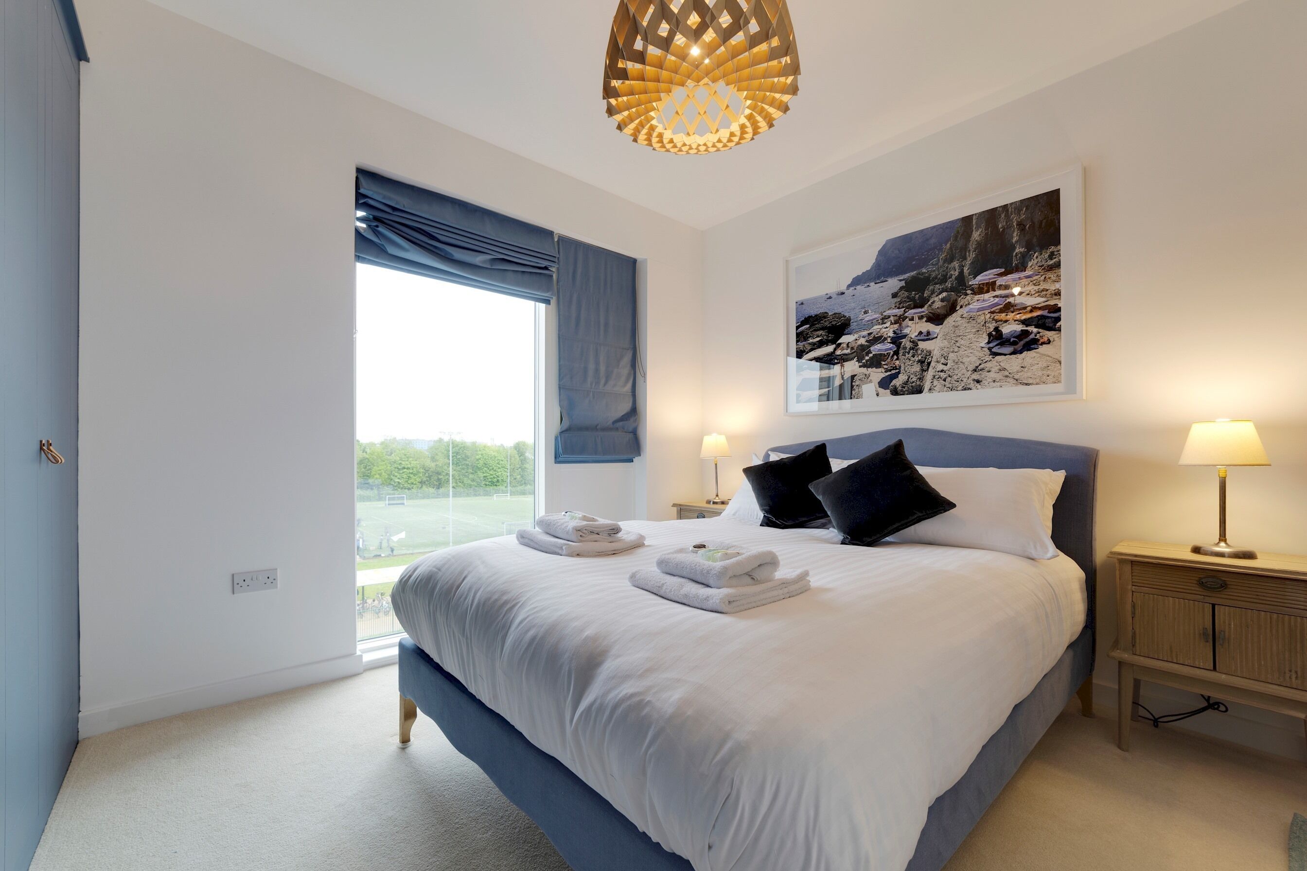 2 bedrooms, desk, iron/ironing board, travel cot