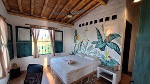 Premium bedding, laptop workspace, free WiFi, bed sheets - Chevere Beach Cabañas sas (Pueblo Viejo)
