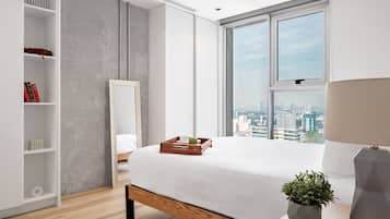 Apartamento superior | 1 quarto, cofres nos quartos, individualmente decorados