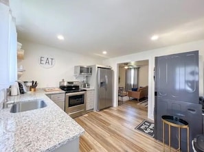 Private kitchen - 2BR Cedar Lane Road Retreat at Swamp Rabbit Trail! (Greenville)