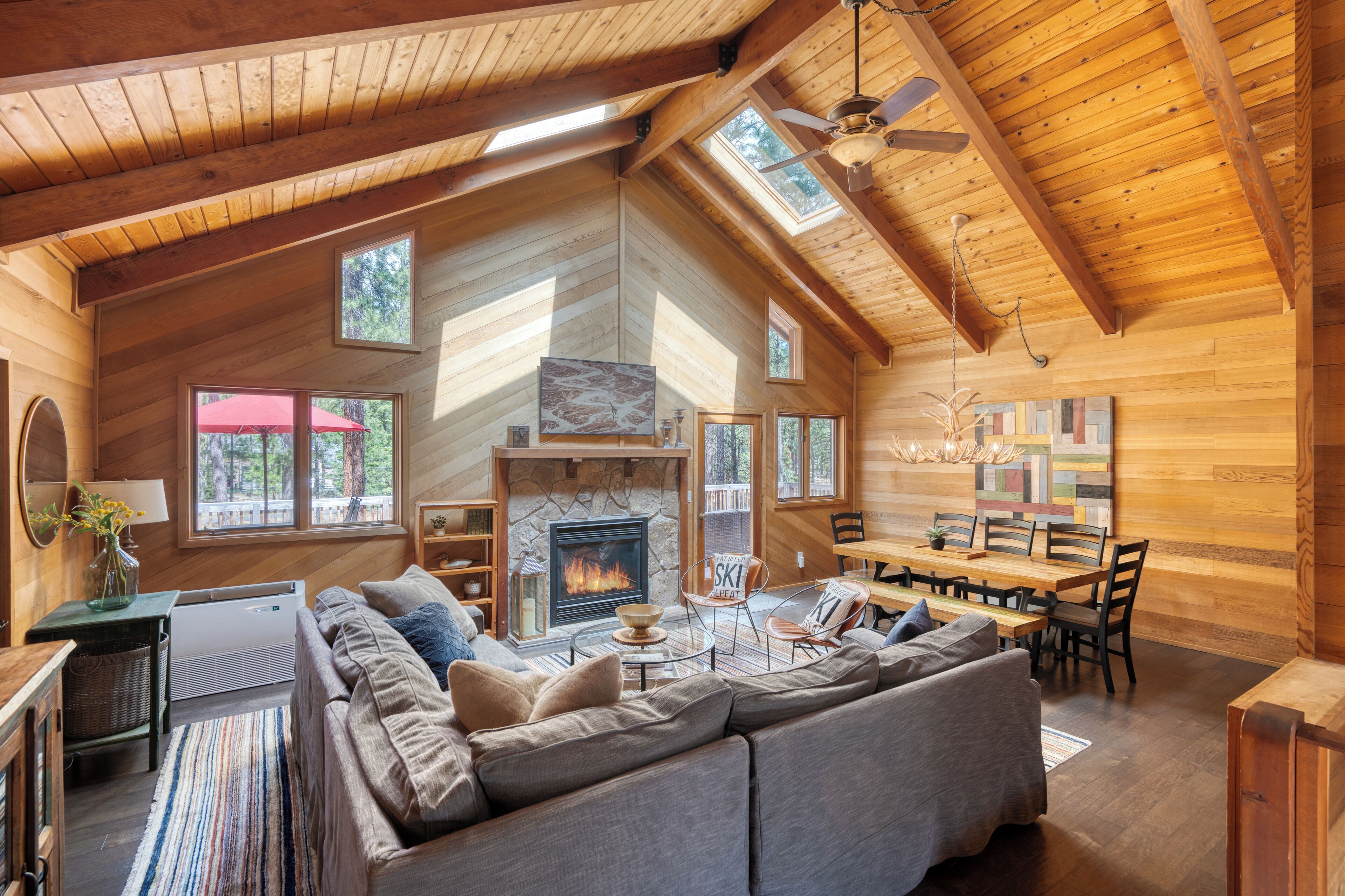 Fireplace, foosball, offices