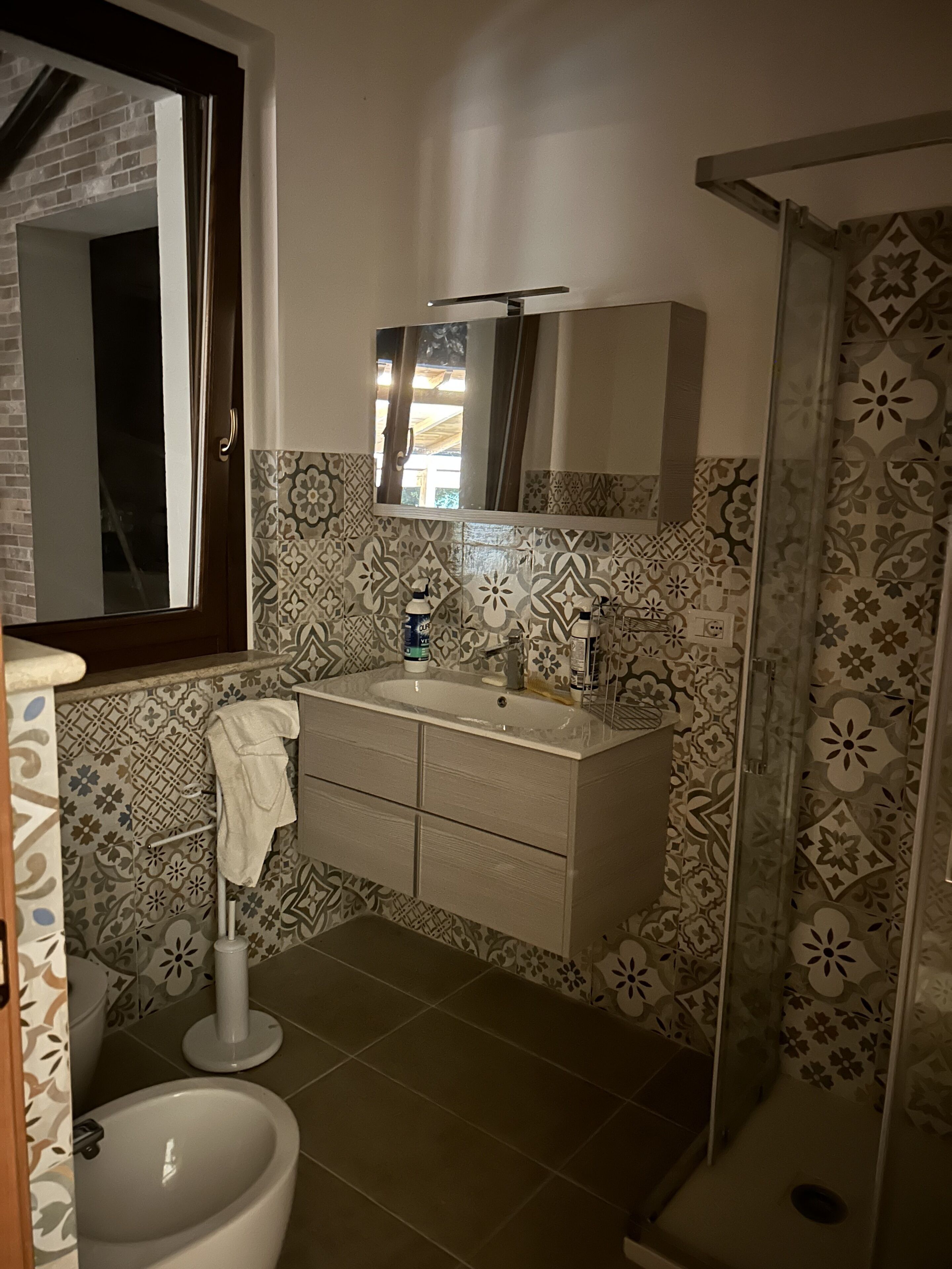 Dusche, Haartrockner, Bidet, Handtücher
