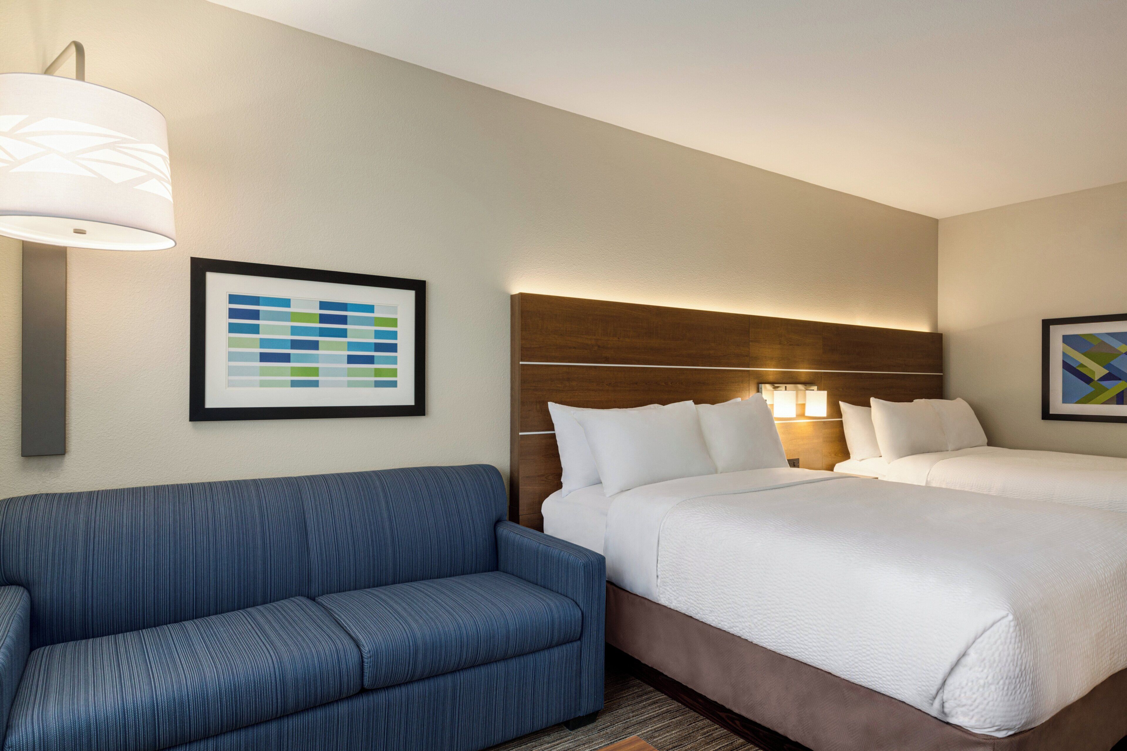 Desk, laptop workspace, blackout drapes, soundproofing