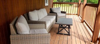  The Bear Den Cabin with pond view.