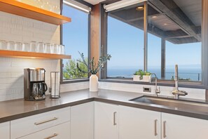 Fridge, microwave, oven, stovetop - *NEW!* Breathtaking Ocean Views Stun at Modern Multi-Level Home with Spa (Santa Barbara)