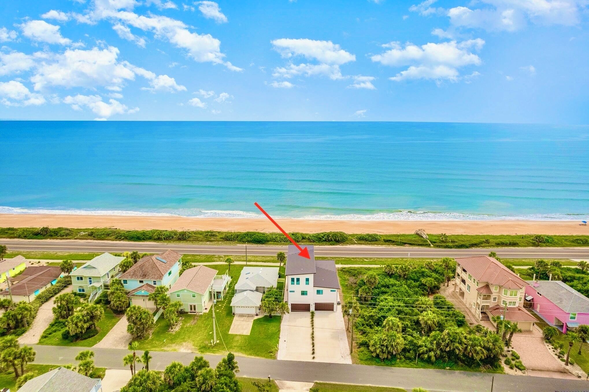 On the beach, sun-loungers, beach towels