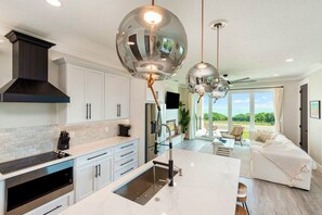 Fridge, microwave, stovetop, dishwasher - Beachfront Luxury, NEW, Modern Oceanview Retreat! (Flagler Beach)