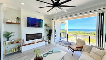 Smart-tv, pejs, bøger, stereoanlæg