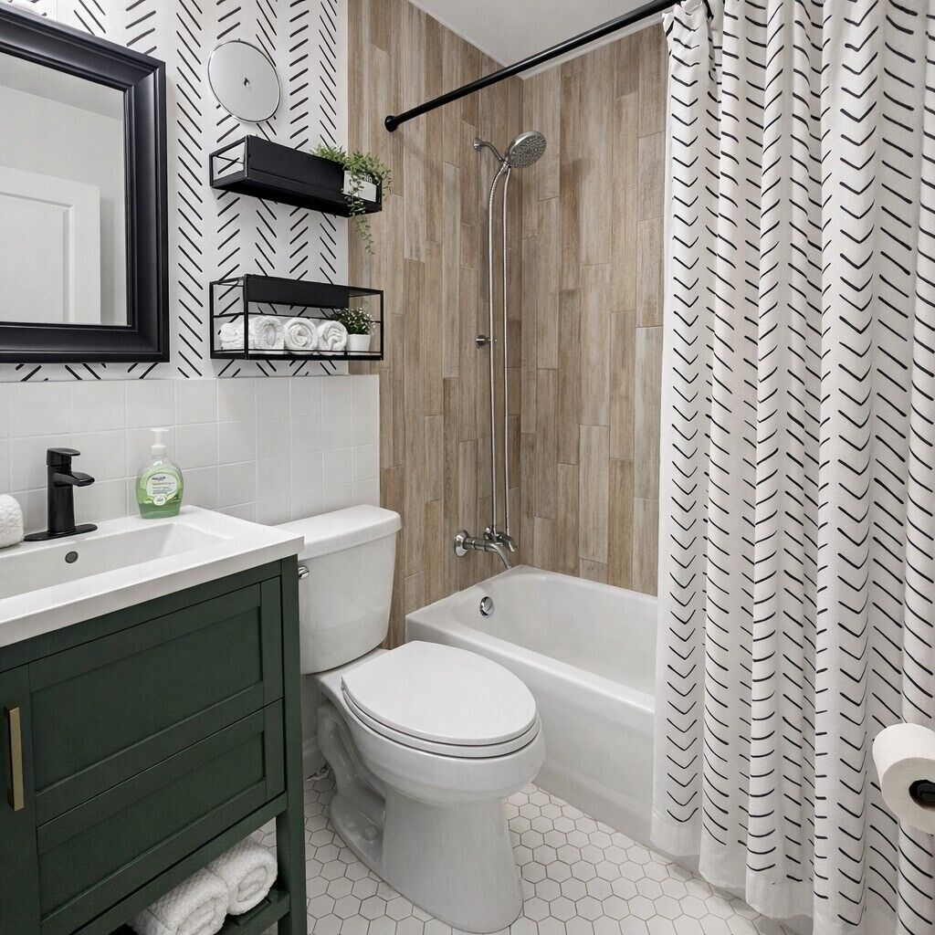 Secador de cabelo, toalhas de banho, sabonete, shampoo