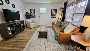 Main Living Area with Smart TV and Fireplace