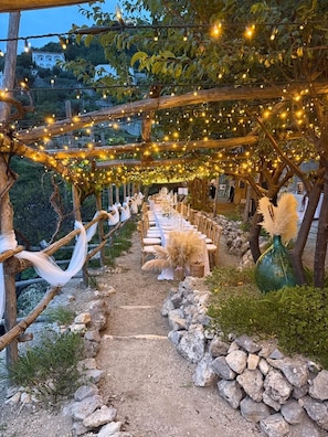 Außenbereich für Bankette