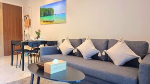 Leilighet, 1 soverom, tilgjengelighetstilpasset, balkong | Oppholdsområde