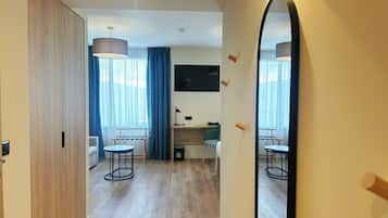 Suite, 1 Queen Bed, City View | In-room safe, desk, blackout drapes, iron/ironing board
