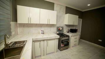 Fridge, oven, stovetop
