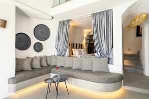 In-room safe, blackout drapes, soundproofing, iron/ironing board - Deep Earth Villas (Santorini)