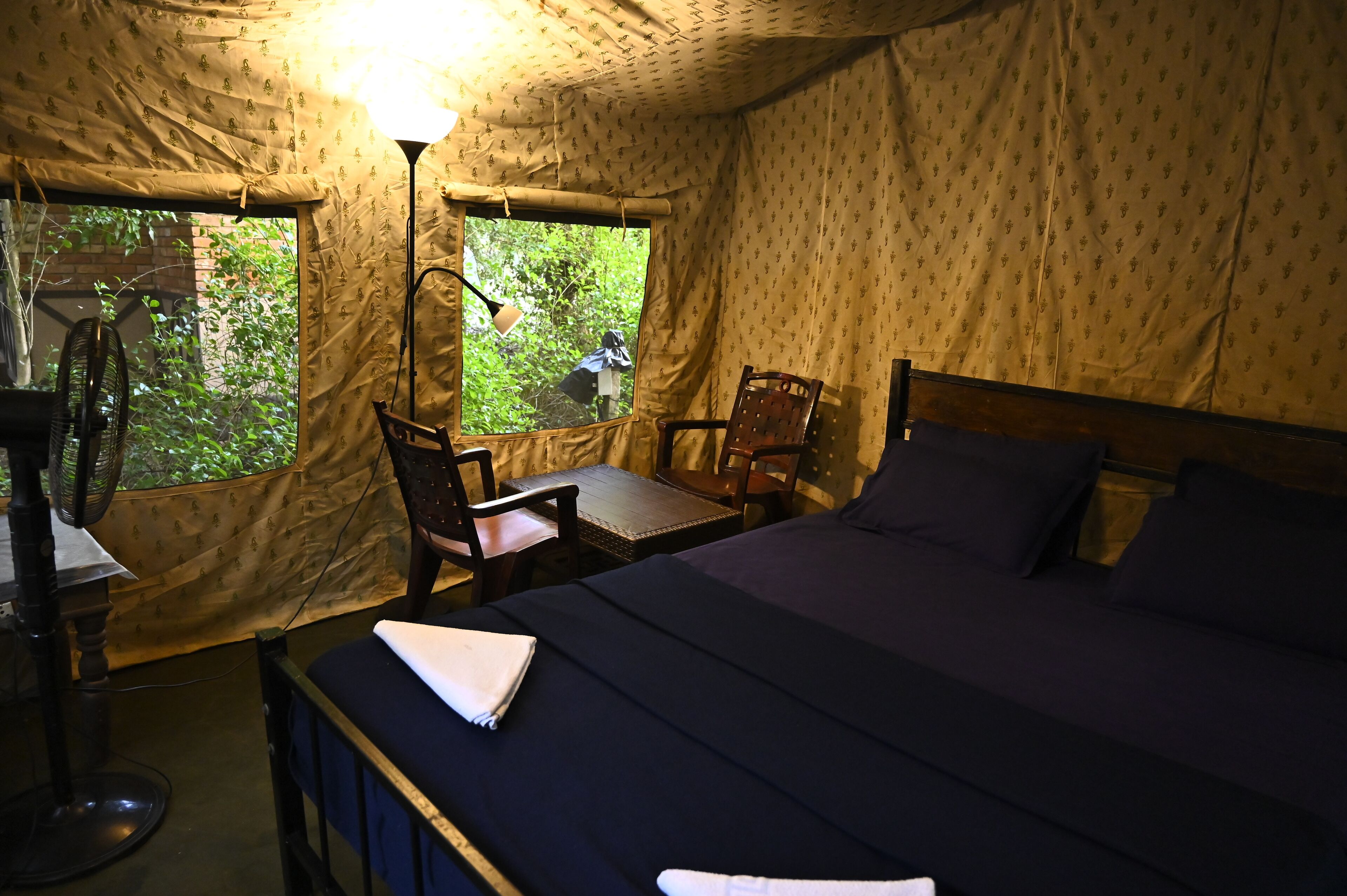 Premium Tent | Desk, bed sheets