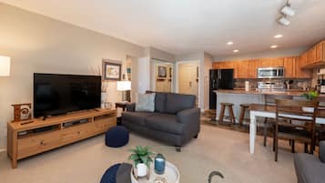 تلفزيون، مدفأة، مشغل دي في دي، كُتُب