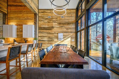 Brand New! Single Story Creekside Cabin! 2 large game rooms. Tons of family fun!