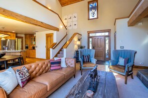 Smart TV, fireplace, video games, foosball