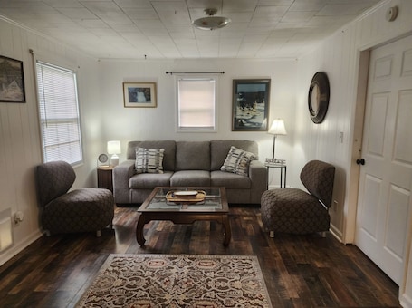 Living area. The Grove- Blue House