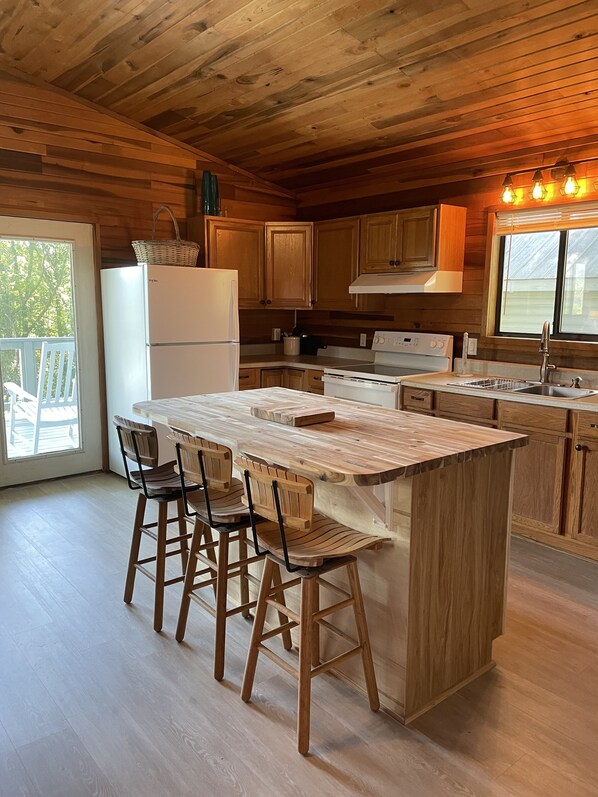 Fridge, microwave, oven, stovetop - Cozy cabin overlooking Dillsboro and miles of mountains (Sylva/Dillsboro)