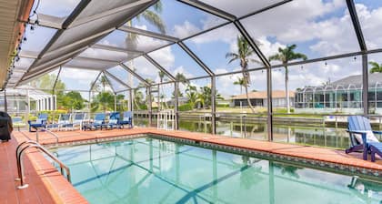 Lanai & Pool: Waterfront Cape Coral Home!