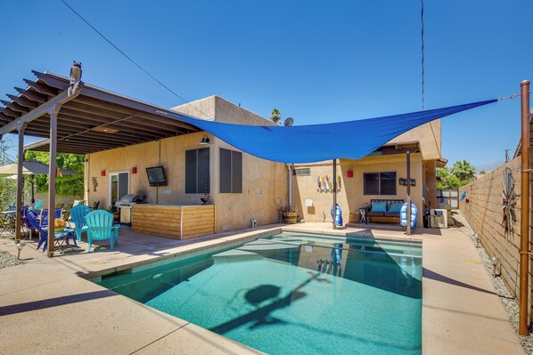 Front of property - Palm Desert Home w/ Pool, Near Shops on El Paseo! (Palm Desert)