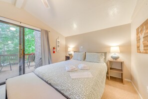 House (1 Bedroom) | 1 bedroom, laptop workspace, bed sheets - Inn of the Mountain Goats Ruidoso Cabin w/ Deck! (Ruidoso)