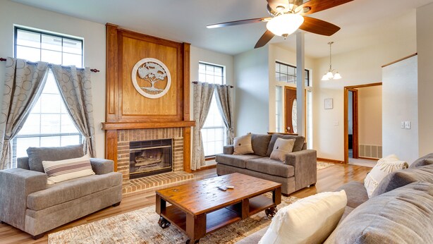 TV, fireplace - Family-friendly Norman Home Near OU! (Norman)