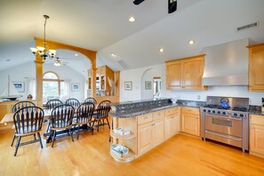 House (4 Bedrooms) | Private kitchen | Microwave, oven, stovetop, dishwasher - Waterfront Outer Banks Home w/ Beach Access (Kill Devil Hills)