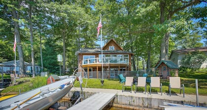 Sauna + Fireplaces! Lakefront Cadillac Retreat