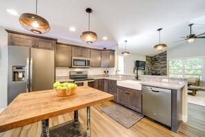 House (3 Bedrooms) | Interior - Deck + Mtn Views: Riverfront Cullowhee Home (Cullowhee)