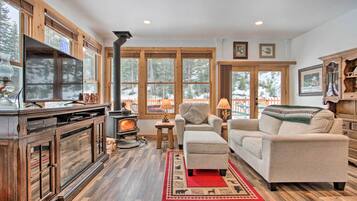 Fireplace, books