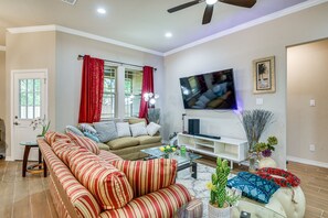 House (4 Bedrooms) | Living area | TV - Grand Prairie Gem w/ Yard ~ 5 Mi to At&t Stadium! (Grand Prairie)