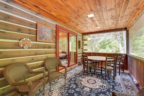 House (3 Bedrooms) | Interior - A-frame Log Home w/ Game Room Near Lake George! (Bolton Landing)