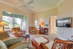 Living area - Waterfront Lake Placid Home w/ Yard & Boat Launch! (Lake Placid)