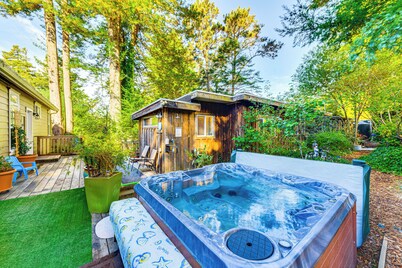 秘密花园小屋在布拉格堡，配有热水浴缸和景色