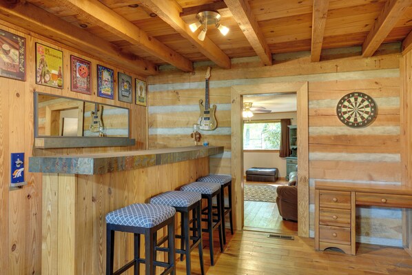 House (1 Bedroom) | Interior - Porch & Fire Pit: Family-friendly Afton Cabin! (Afton)