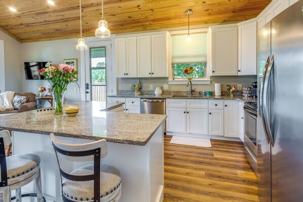 Cottage (2 Bedrooms) | Interior - Escape to Nature: Lakefront Jay Cottage w/ Views! (Jay)