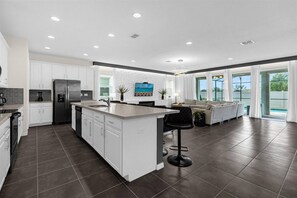 Microwave, dishwasher, high chair