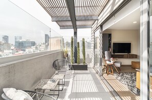Panorama-penthouselejlighed | Terrasse/gårdhave