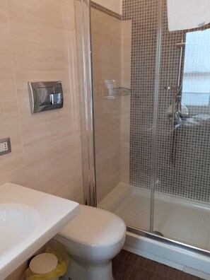 Dusche, Haartrockner, Bidet, Handtücher