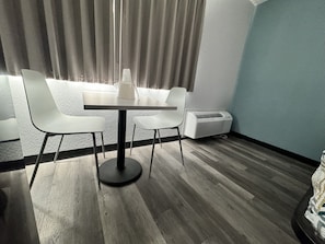 Pillowtop beds, desk, laptop workspace, blackout drapes